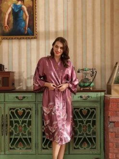 Ladies Sexy Spring Summer Imitation Silk Crane Pajamas Home Nightgown 21 Ladies Sexy Spring Summer Imitation Silk Crane Pajamas Home Nightgown -Deals The Sexy Bra Store jikgvj1691133301388
