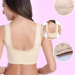 Women's Oversized Lace Sports Bras Cross Front Side Buckle Wire Free Bra Yoga Workout Activewear -Deals The Sexy Bra Store jipyaj1649319862702