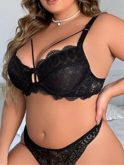 Women's Plus Size Lace Bra Solid Undergarments Home Bed Breathable Straps Sleeveless Backless Summer Spring Black Wine -Deals The Sexy Bra Store jjafzs1696231971181