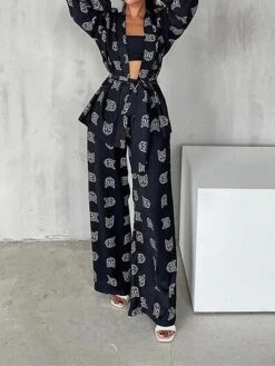 Women's Loungewear Sets 2 Pieces Cat Letter Fashion Casual Comfort Street Daily Date Polyester Breathable V Wire Long Sleeve Pant Fall Winter Silver Black Black 28 Women's Loungewear Sets 2 Pieces Cat Letter Fashion Casual Comfort Street Daily Date Polyester Breathable V Wire Long Sleeve Pant Fall Winter Silver Black Black -Deals The Sexy Bra Store jjtagx1692257124213