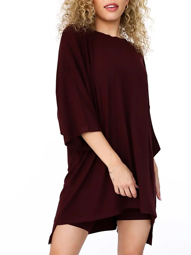 Women's Plus Size Loungewear Sets 2 Pieces Pure Color Fashion Casual Comfort Street Daily Date Polyester Breathable Crew Neck Long Sleeve Shorts Summer Fall Black Light Green 11 Women's Plus Size Loungewear Sets 2 Pieces Pure Color Fashion Casual Comfort Street Daily Date Polyester Breathable Crew Neck Long Sleeve Shorts Summer Fall Black Light Green - Image 11