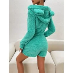 Women's Hooded Teddy Romper Pajamas Solid Warm Fashion Simple Street Daily Vacation Hoodie Long Sleeve Fall Winter Black Purple 28 Women's Hooded Teddy Romper Pajamas Solid Warm Fashion Simple Street Daily Vacation Hoodie Long Sleeve Fall Winter Black Purple -Deals The Sexy Bra Store jnvkel1695798638047