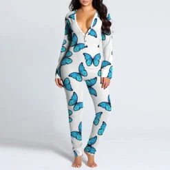 Women's Onesies Jumpsuits Butterfly Flower Funny Soft Party Home Halloween Gift V Wire Long Sleeve Winter Fall Silver Black Black / Buckle / Street / Print 37 Women's Onesies Jumpsuits Butterfly Flower Funny Soft Party Home Halloween Gift V Wire Long Sleeve Winter Fall Silver Black Black / Buckle / Street / Print -Deals The Sexy Bra Store joyujw1630652389594