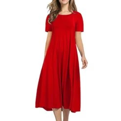 Women‘s Christmas Pajamas Nightgown Nighty Pjs Pure Color Comfort Xmas Home Daily Cotton Crew Neck Short Sleeve Summer Spring Black Wine