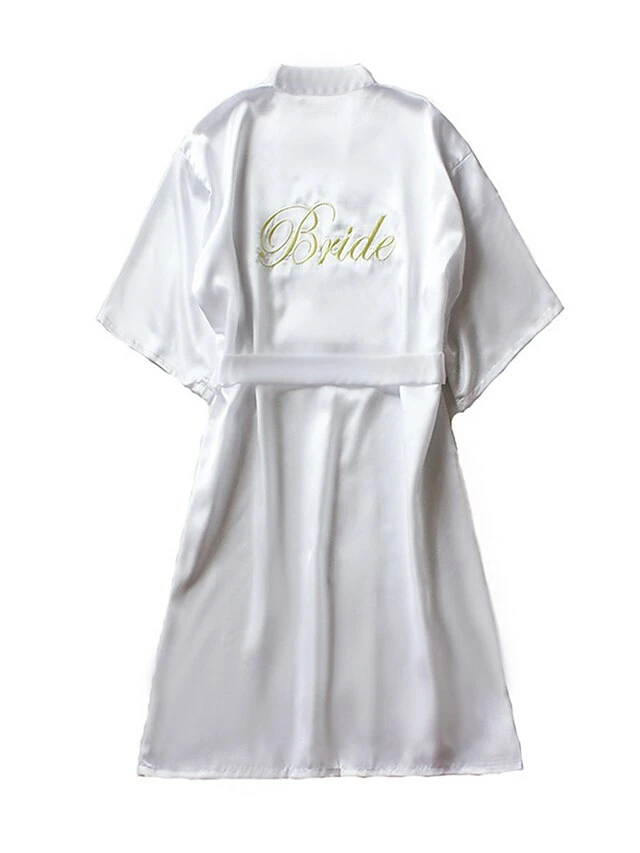 Women's Pajamas Satin & Silk Bathrobe Letter Maillard Fashion Casual Comfort Wedding Party Polyester Short Sleeve Robe Top Embroidery Belt Included Fall Winter Wine Red Tibetan Orchid 4 Women's Pajamas Satin & Silk Bathrobe Letter Maillard Fashion Casual Comfort Wedding Party Polyester Short Sleeve Robe Top Embroidery Belt Included Fall Winter Wine Red Tibetan Orchid - Image 4