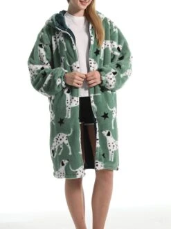 Women's Robe Dog Plush Casual Comfort Home Daily Bed Flannel Warm Breathable Hoodie Long Sleeve Pocket Fall Winter Green 11 Women's Robe Dog Plush Casual Comfort Home Daily Bed Flannel Warm Breathable Hoodie Long Sleeve Pocket Fall Winter Green -Deals The Sexy Bra Store jqgwye1695373703597