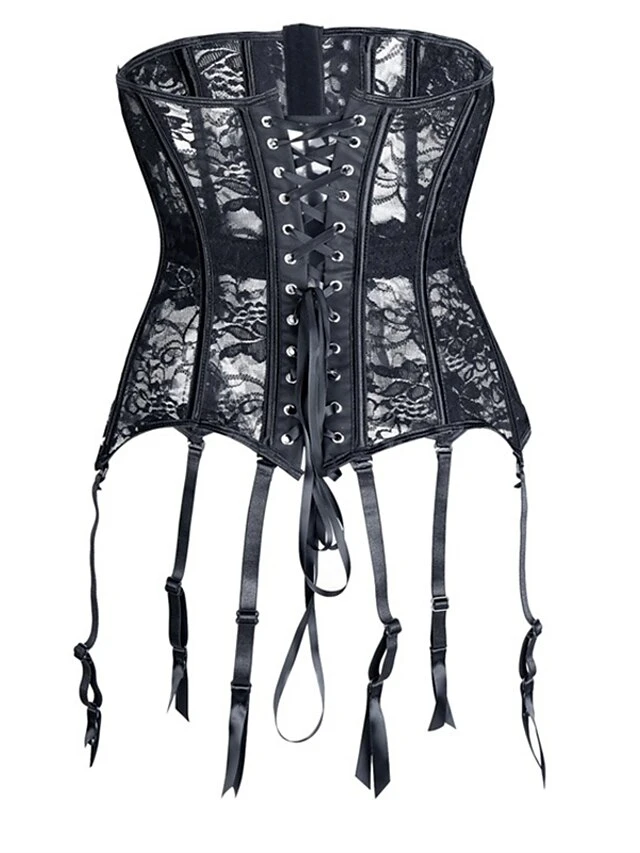 Corset Women's Corsets Corset Tops Party & Evening Valentine's Day Club Black Sexy Breathable Underbust Corset Hook & Eye Lace Up Lace Backless Tummy Control Lace Flower All Seasons 2 Corset Women's Corsets Corset Tops Party & Evening Valentine's Day Club Black Sexy Breathable Underbust Corset Hook & Eye Lace Up Lace Backless Tummy Control Lace Flower All Seasons - Image 2