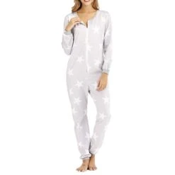 Women's Jumpsuit Sets Star Warm Fashion Casual Home Daily Bed Polyester Breathable Crew Neck Long Sleeve Fall Winter Pink Blue -Deals The Sexy Bra Store jspnxx1692348347087