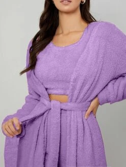 Women's Pajamas Sets Pure Color Fashion Casual Soft Home Daily Bed Polyester Breathable Crew Neck Long Sleeve Robe Top Pant Fall Winter Black White -Deals The Sexy Bra Store jsqnxz1691566011656