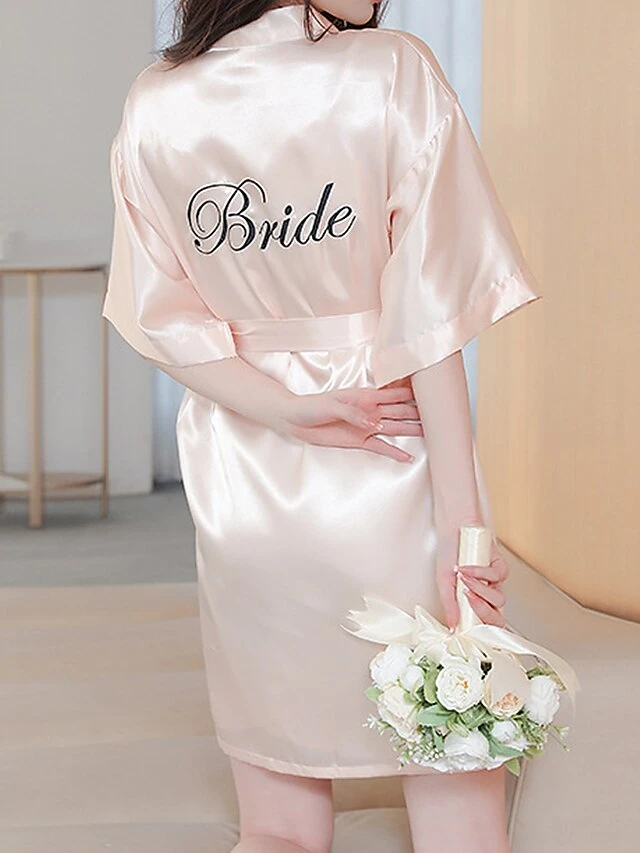 Women's Pajamas Satin & Silk Bathrobe Letter Maillard Fashion Casual Comfort Wedding Party Polyester Short Sleeve Robe Top Embroidery Belt Included Fall Winter Wine Red Tibetan Orchid 1 Women's Pajamas Satin & Silk Bathrobe Letter Maillard Fashion Casual Comfort Wedding Party Polyester Short Sleeve Robe Top Embroidery Belt Included Fall Winter Wine Red Tibetan Orchid