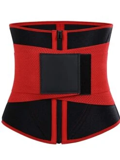 Corset Women's Waist Trainer Shapewears Office Valentine's Day Running Gym Black Red Spandex Sport Breathable Underbust Corset Zipper Hook And Loop Tummy Control Push Up Basic Solid Color Spring -Deals The Sexy Bra Store juxlsl1637151486014