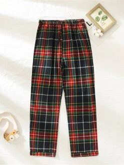 Women's Christmas Lounge Pants Grid / Plaid Simple Casual Xmas Comfort Cotton Breathable Pant Pocket Elastic Waist Fall Winter Pink Plaid Black And White Plaid