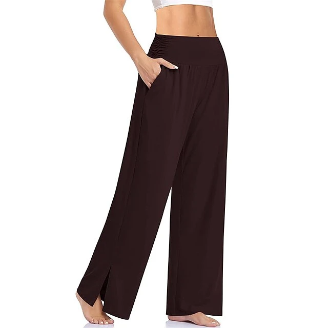 Women's Loungewear Pants With Pockets Solid Color Casual Comfortable Loose Sweatpants Yoga Dance Lady Pants Spring Summer Black Blue 8 Women's Loungewear Pants With Pockets Solid Color Casual Comfortable Loose Sweatpants Yoga Dance Lady Pants Spring Summer Black Blue - Image 8