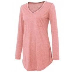 Women's Plus Size Loungewear Top Nighty Pure Color Basic Simple Comfort Home Daily Cotton V Wire Long Sleeve Pocket Spring Fall White Black 27 Women's Plus Size Loungewear Top Nighty Pure Color Basic Simple Comfort Home Daily Cotton V Wire Long Sleeve Pocket Spring Fall White Black -Deals The Sexy Bra Store jzjgln1663062706732