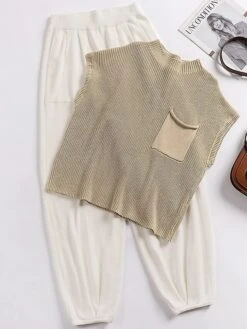 Women's Knit Lounge Sets Top And High Waisted Pants Pure Color Casual Comfort Soft Home Street Daily Polyester Breathable Stand Collar Short Sleeve Sweater Pant Pocket Summer Fall Black Brown 25 Women's Knit Lounge Sets Top And High Waisted Pants Pure Color Casual Comfort Soft Home Street Daily Polyester Breathable Stand Collar Short Sleeve Sweater Pant Pocket Summer Fall Black Brown -Deals The Sexy Bra Store jzofwu1689506551868