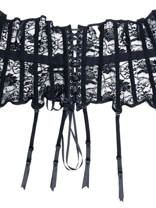 Corset Women's Corsets Corset Tops Party & Evening Valentine's Day Club Black Sexy Breathable Underbust Corset Hook & Eye Lace Up Lace Backless Tummy Control Lace Flower All Seasons 6 Corset Women's Corsets Corset Tops Party & Evening Valentine's Day Club Black Sexy Breathable Underbust Corset Hook & Eye Lace Up Lace Backless Tummy Control Lace Flower All Seasons - Image 6