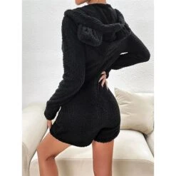 Women's Hooded Teddy Romper Pajamas Solid Warm Fashion Simple Street Daily Vacation Hoodie Long Sleeve Fall Winter Black Purple 26 Women's Hooded Teddy Romper Pajamas Solid Warm Fashion Simple Street Daily Vacation Hoodie Long Sleeve Fall Winter Black Purple -Deals The Sexy Bra Store kamduh1695798612632