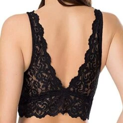 Women's Deep V Neck Unpadded Lace Long Line Plunge Bralette Bra -Deals The Sexy Bra Store kbplpg1600846591569