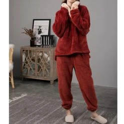 Women's Flannel Warm Pajamas Sets Nighty Pure Color Plush Fashion Comfort Home Christmas Vacation V Wire Long Sleeve Sweater Pant Elastic Waist Fall Winter Gray Purple / Lace Up 33 Women's Flannel Warm Pajamas Sets Nighty Pure Color Plush Fashion Comfort Home Christmas Vacation V Wire Long Sleeve Sweater Pant Elastic Waist Fall Winter Gray Purple / Lace Up -Deals The Sexy Bra Store kddqjz1662014516683