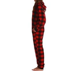 Women's Christmas Onesie Pajama Leopard Stripe Plush Casual Comfort Home Xmas Daily Bed Flannel Warm Hoodie Long Sleeve Pocket Fall Winter Black White -Deals The Sexy Bra Store kdldwg1695281858310