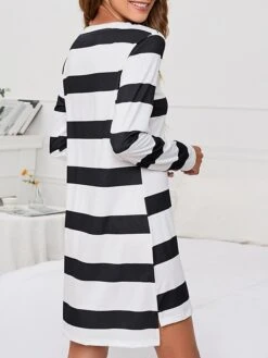 Women's Loungewear Nightgown Nightshirt Dress Stripe Basic Casual Comfort Home Daily Vacation Cotton Breathable Crew Neck Long Sleeve Summer Spring Black Green 33 Women's Loungewear Nightgown Nightshirt Dress Stripe Basic Casual Comfort Home Daily Vacation Cotton Breathable Crew Neck Long Sleeve Summer Spring Black Green -Deals The Sexy Bra Store kdtdex1679463207666