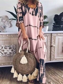 Women's Loungewear Dress Tie Dye Simple Casual Comfort Home Daily Bed Polyester Breathable Crew Neck Half Sleeve Dress Summer Spring White Pink 15 Women's Loungewear Dress Tie Dye Simple Casual Comfort Home Daily Bed Polyester Breathable Crew Neck Half Sleeve Dress Summer Spring White Pink -Deals The Sexy Bra Store keibaw1679970447947