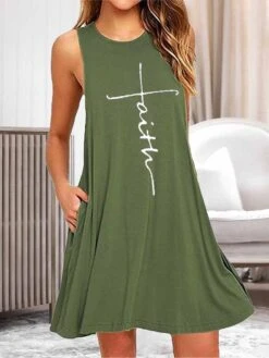 Women's Loungewear Nightshirt Dress Letter Fashion Casual Street Date Airport Cotton Blend Breathable Crew Neck Sleeveless Pocket Summer Spring Black White