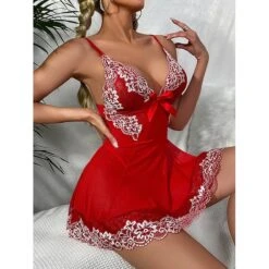 Women's Christmas Sexy Bodies Chemises & Negligees 2 Pieces Flower Fashion See Through Soft Bed Xmas Valentine‘s Day Lace Straps Sleeveless Transparent Including Panties Garter Belts Summer Red 9 Women's Christmas Sexy Bodies Chemises & Negligees 2 Pieces Flower Fashion See Through Soft Bed Xmas Valentine‘s Day Lace Straps Sleeveless Transparent Including Panties Garter Belts Summer Red -Deals The Sexy Bra Store kjcnom1657261625660