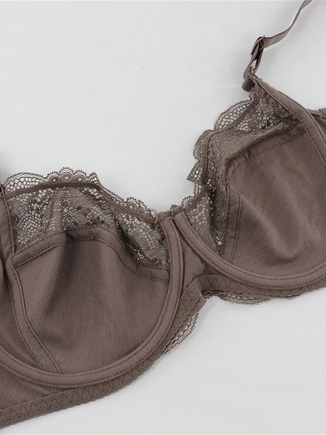 Women's Plus Size Lace Embroidery Bra Solid Home Daily Bed Nylon Breathable Straps Sleeveless Backless Summer Spring Black White 4 Women's Plus Size Lace Embroidery Bra Solid Home Daily Bed Nylon Breathable Straps Sleeveless Backless Summer Spring Black White - Image 4