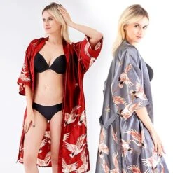 Women's Gift Robes Gown Pajamas Bathrobes Home Party Wedding Party Spa Print Crane Animal Silk Simple Soft Kimono Robes Sweet Fall Spring Summer V Wire Long Sleeve Tie Closure Belt Included 30 Women's Gift Robes Gown Pajamas Bathrobes Home Party Wedding Party Spa Print Crane Animal Silk Simple Soft Kimono Robes Sweet Fall Spring Summer V Wire Long Sleeve Tie Closure Belt Included -Deals The Sexy Bra Store kjfbso1630034103570