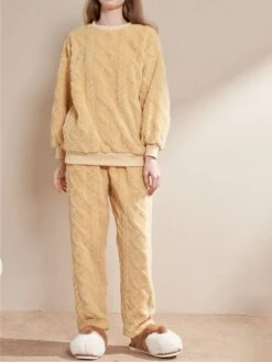 Women's Loungewear Sets 2 Pieces Pure Color Fashion Casual Comfort Street Daily Date Polyester Warm Crew Neck Long Sleeve Pant Fall Winter White Yellow 15 Women's Loungewear Sets 2 Pieces Pure Color Fashion Casual Comfort Street Daily Date Polyester Warm Crew Neck Long Sleeve Pant Fall Winter White Yellow -Deals The Sexy Bra Store kjwxdc1692257106683