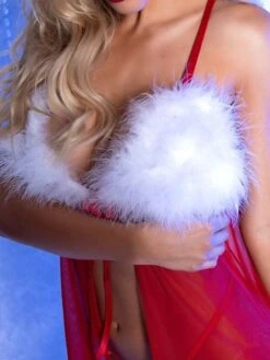 Women's Sexy Lingerie 2 Pieces Patchwork Lovers Ultra Slim Hot Christmas Nylon Breathable Straps Sleeveless Backless Feather Summer Spring Red Xmas 6 Women's Sexy Lingerie 2 Pieces Patchwork Lovers Ultra Slim Hot Christmas Nylon Breathable Straps Sleeveless Backless Feather Summer Spring Red Xmas -Deals The Sexy Bra Store kkmtaw1695281795191