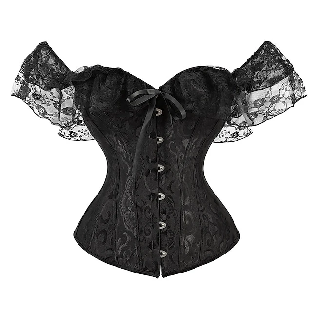 Women's Corsets Halloween Country Bavarian Overbust Corset Tummy Control Push Up Lace Lace Jacquard Pure Color Hook & Eye Lace Up Cotton Polyester Christmas Wedding Party Birthday Party Fall 7 Women's Corsets Halloween Country Bavarian Overbust Corset Tummy Control Push Up Lace Lace Jacquard Pure Color Hook & Eye Lace Up Cotton Polyester Christmas Wedding Party Birthday Party Fall - Image 7