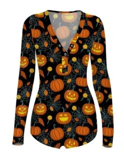 Women's Pajamas Onesie Cat Pumpkin Retro Gothic Punk & Gothic Carnival Halloween Polyester Breathable Crew Neck Long Sleeve Fall Winter Black White -Deals The Sexy Bra Store knszyj1692257150685