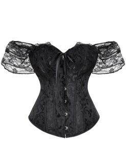 Women's Plus Size Corsets Halloween Waist Trainer Body Shaper Pure Color Sport Simple Casual Daily Going Out Polyester Breathable Short Sleeve Summer Spring Black White -Deals The Sexy Bra Store kofbhr1691133288368