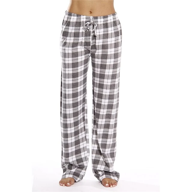 Women's Christmas Cotton Jersey Women Plaid Pajama Pants Sleepwear 7 Women's Christmas Cotton Jersey Women Plaid Pajama Pants Sleepwear - Image 7