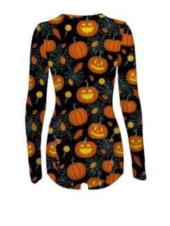 Women's Pajamas Onesie Cat Pumpkin Retro Gothic Punk & Gothic Carnival Halloween Polyester Breathable Crew Neck Long Sleeve Fall Winter Black White -Deals The Sexy Bra Store kowini1692257151767
