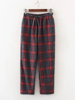 Women's Flannelette Brushed Pajamas Pants Grid / Plaid Basic Casual Comfort Home Daily Bed Cotton Breathable Pant Autunm Winter Light Pink Pink -Deals The Sexy Bra Store kqbxyp1688634070249