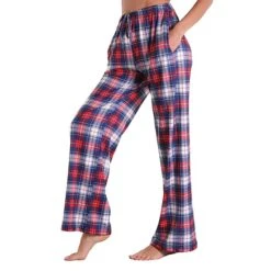 Women's Christmas Pajamas Pants 1 PCS Grid / Plaid Fashion Comfort Sport Xmas Home Party Club Bamboo Gift Long Pant Basic Print Pocket Spring Summer Light Pink White -Deals The Sexy Bra Store krnmfn1634784225451