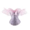 Women's Light Purple Corsets Shapewear Flower Corsets Party Christmas Wedding Party Lace Breathable Off Shoulder Short Sleeve Backless Summer Spring Black White