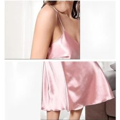 Women‘s Christmas Pajamas Nightgown Nighty Pjs Pure Color Simple Hot Comfort Party HomeXmas Daily Satin Gift V Wire Sleeveless Backless Spring Summer Claret Lotus Root Starch / Silk -Deals The Sexy Bra Store kulmhf1626782867995