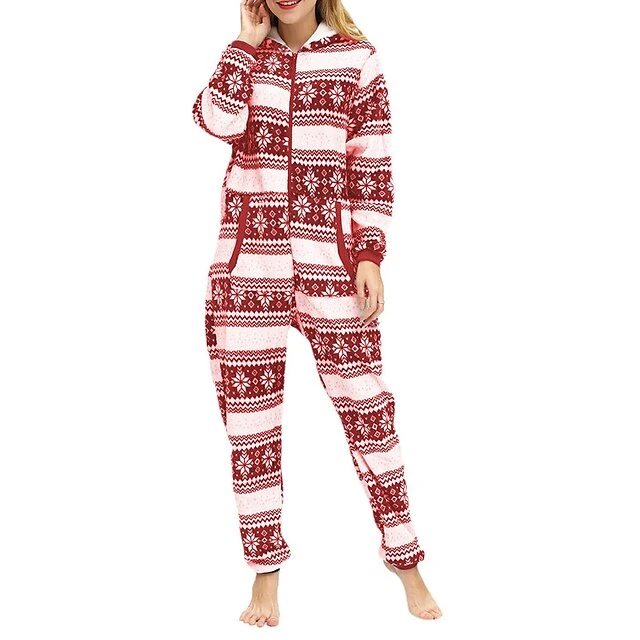 Women's Pajamas Jumpsuit Elk Snowflake Warm Fashion Casual Xmas Home Christmas Daily Polyester Breathable Hoodie Long Sleeve Pocket Fall Winter Black White 20 Women's Pajamas Jumpsuit Elk Snowflake Warm Fashion Casual Xmas Home Christmas Daily Polyester Breathable Hoodie Long Sleeve Pocket Fall Winter Black White - Image 20