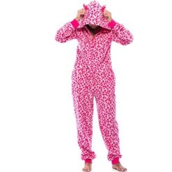 Women's Christmas Onesie Pajama Leopard Stripe Plush Casual Comfort Home Xmas Daily Bed Flannel Warm Hoodie Long Sleeve Pocket Fall Winter Black White -Deals The Sexy Bra Store kvwhsw1695281877914
