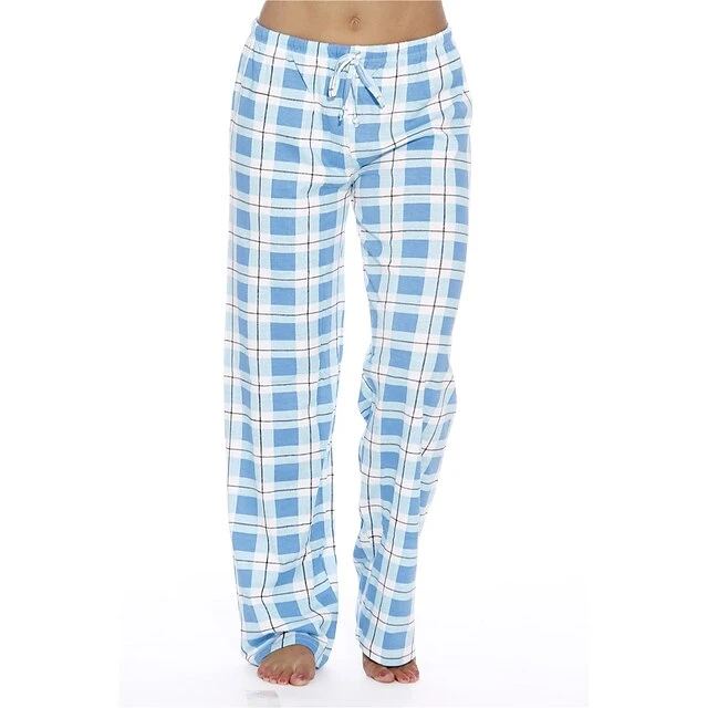 Women's Christmas Cotton Jersey Women Plaid Pajama Pants Sleepwear 4 Women's Christmas Cotton Jersey Women Plaid Pajama Pants Sleepwear - Image 4