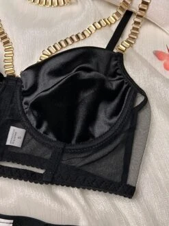 Women's Xmas Sexy Lingerie Sets Pure Color Lovers Hot Christmas Satin Breathable Straps Sleeveless Backless Summer Spring Black Red -Deals The Sexy Bra Store kwvynm1695712986114