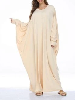 Women's Pajamas Nightgown Dress Pure Color Simple Casual Soft Home Daily Bed Polyester Breathable Crew Neck Long Sleeve Summer Spring Black Yellow -Deals The Sexy Bra Store kxggfn1678098667536