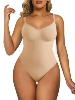 Women's Plus Size Bodysuits Body Shaper Pure Color Fashion Hot Vacation Gyms Nylon Breathable Straps Sleeveless Backless Summer Spring Black Long Black Briefs -Deals The Sexy Bra Store kxgxdn1694417572676