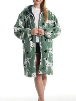 Women's Robe Dog Plush Casual Comfort Home Daily Bed Flannel Warm Breathable Hoodie Long Sleeve Pocket Fall Winter Green 10 Women's Robe Dog Plush Casual Comfort Home Daily Bed Flannel Warm Breathable Hoodie Long Sleeve Pocket Fall Winter Green -Deals The Sexy Bra Store kxpksm1695373701656