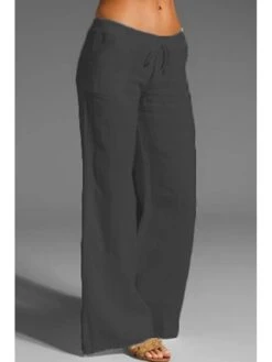 Women's Loungewear Pants Pure Color Simple Casual Comfort Home Daily Vacation Cotton Breathable Pant Pocket Elastic Waist Summer Spring Black White 13 Women's Loungewear Pants Pure Color Simple Casual Comfort Home Daily Vacation Cotton Breathable Pant Pocket Elastic Waist Summer Spring Black White -Deals The Sexy Bra Store kxtlwj1681300515120