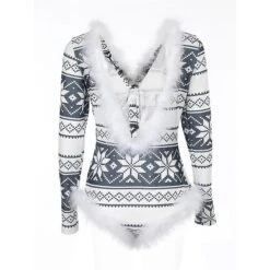Women's Onesie Christmas Xmas Geometic Snowflake Fashion Plush Comfort Polyester Breathable V Wire Long Sleeve Backless Feather Fall Winter Pink Wine 20 Women's Onesie Christmas Xmas Geometic Snowflake Fashion Plush Comfort Polyester Breathable V Wire Long Sleeve Backless Feather Fall Winter Pink Wine -Deals The Sexy Bra Store kzkavx1695281843531